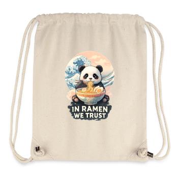 Panda Ramen Great Wave Japan - Stanley/Stella recycelter Gym Bag - Naturweiß - Vorne