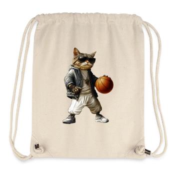 Cat Basketball / Hooper Baller - Stanley/Stella Recycled Gym Bag - natural - Front