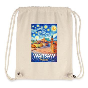 Varsovie, Pologne - Sac à cordon recyclé Stanley/Stella - blanc naturel - Devant