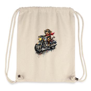 Affe auf Motorrad Farbenexplosion - Stanley/Stella recycelter Gym Bag - Naturweiß - Vorne