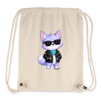 Little Purple Wolf Sticker - Stanley/Stella Recycled Gym Bag - natural - Front