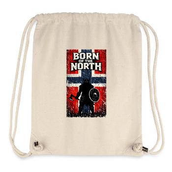 Né du Nord – Drapeau de Norvège du guerrier viking - Sac à cordon recyclé Stanley/Stella - blanc naturel - Devant