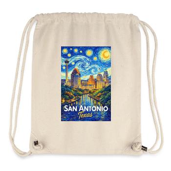 San Antonio Texas - Stanley/Stella recycelter Gym Bag - Naturweiß - Vorne