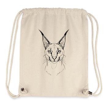 Wild Caracal - Minimalist Fine Line Art - Stanley/Stella Recycled Gym Bag - natural - Front
