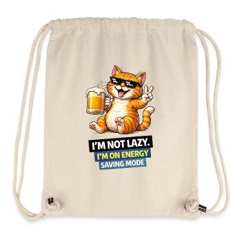 Energy Saving Cat Not Lazy - Stanley/Stella Recycled Gym Bag - natural - Front