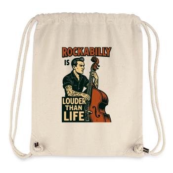 Rockabilly Kontrabass: 50s Musiker & Tattoo Art - Stanley/Stella recycelter Gym Bag - Naturweiß - Vorne