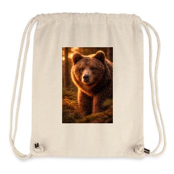 Sunset bear in forest - Stanley/Stella Recycled Gym Bag - natural - Front