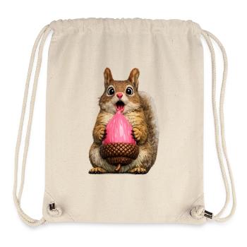 Pinke Eichel Eichhörnchen zwinkern - Stanley/Stella recycelter Gym Bag - Naturweiß - Vorne