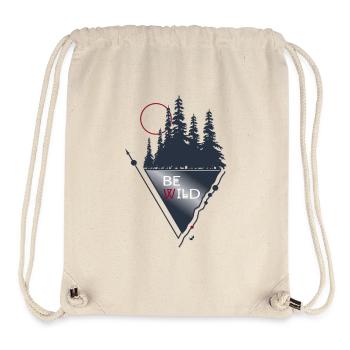 Forêt, Lune et Figures Géométriques Seront Sauvages - Sac à cordon recyclé Stanley/Stella - blanc naturel - Devant