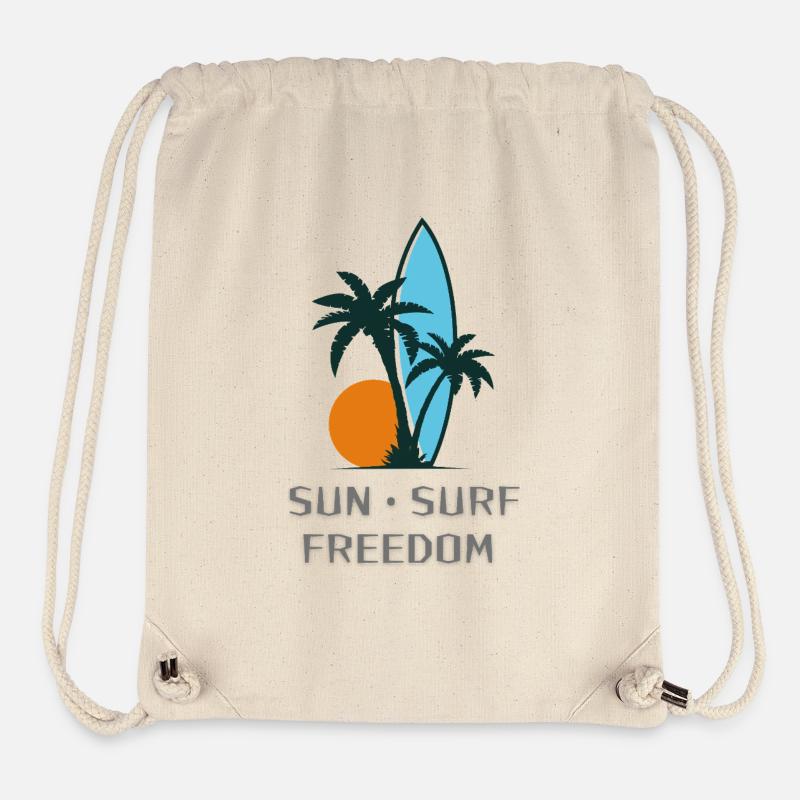 Sonne Surf Freiheit - Stanley/Stella recycelter Gym Bag - Naturweiß
