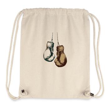 Boxing gloves hanging on the cords design - Stanley/Stella Recycled Gym Bag - natural - Front
