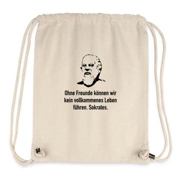 Sokrates: Ohne Freunde können wir kein vollkommen - Stanley/Stella recycelter Gym Bag - Naturweiß - Vorne