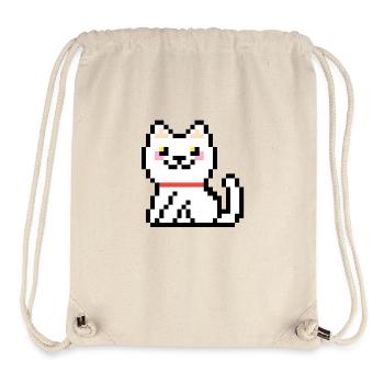8-BIT WHITE CAT - Stanley/Stella Recycled Gym Bag - natural - Front
