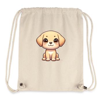 Digital illustration of cute Labrador dog - Stanley/Stella Recycled Gym Bag - natural - Front