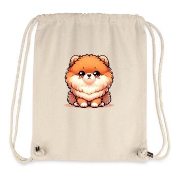Digital illustration of cute Pomeranian dog - Stanley/Stella Recycled Gym Bag - natural - Front