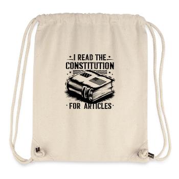 Constitution et humour – pour les vrais assoiffés de connaissances - Sac à cordon recyclé Stanley/Stella - blanc naturel - Devant