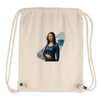 Mona Lisa surf babe - Stanley/Stella Recycled Gym Bag - natural - Front