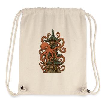 Octopus vs. Pagoda – Japanese Art Design - Stanley/Stella Recycled Gym Bag - natural - Front