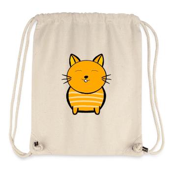 Cheerful orange cat with stripes - Stanley/Stella Recycled Gym Bag - natural - Front