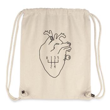 Pilote de changement de vitesse en forme de cœur - Sac à cordon recyclé Stanley/Stella - blanc naturel - Devant