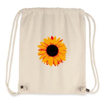 Pop-Art Sonnenblume – Buntes Retro Blumenmotiv - Stanley/Stella recycelter Gym Bag - Naturweiß - Vorne