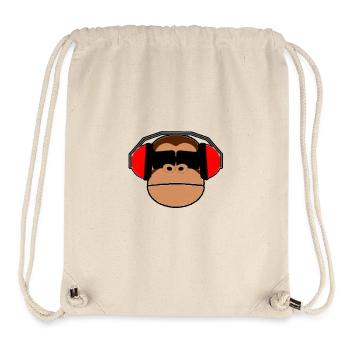 Affe Kopfhörer Schimpanse Musik Brille Geschenk - Stanley/Stella recycelter Gym Bag - Naturweiß - Vorne