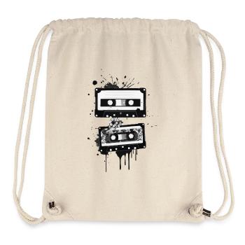 KÜNSTLERISCHE KASSETTEN : VINTAGE-MUSIK UND KUNST - Stanley/Stella recycelter Gym Bag - Naturweiß - Vorne