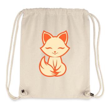 Logo de renard, dessin simple renard - Sac à cordon recyclé Stanley/Stella - blanc naturel - Devant