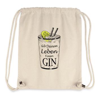 Gib deinem Leben einen GIN (Gin and Tonic) - Stanley/Stella recycelter Gym Bag - Naturweiß - Vorne