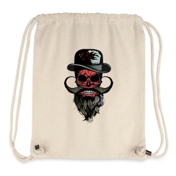 head of death hipster hat panther bearded mustache - Stanley/Stella Recycled Gym Bag - natural - Front