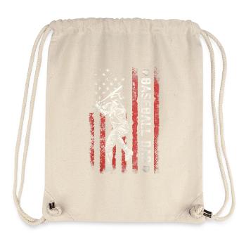 Baseball Dad Flag Baseball Fathers Day - Stanley/Stella Recycled Gym Bag - natural - Front