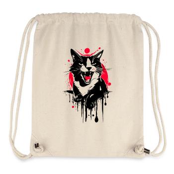Cat Wildcat Street Art - Stanley/Stella Recycled Gym Bag - natural - Front
