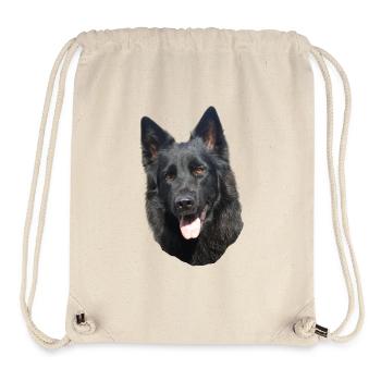 schwarzer Schäferhund Kopf - Stanley/Stella recycelter Gym Bag - Naturweiß - Vorne