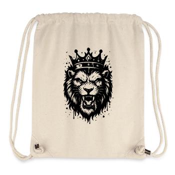 Royal Lion with Crown – Strong Animal Motif - Stanley/Stella Recycled Gym Bag - natural - Front