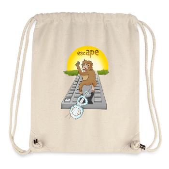Humorvolles Affen-Design mit Tastatur - Stanley/Stella recycelter Gym Bag - Naturweiß - Vorne