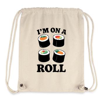 Je suis sur une lancée, citation drôle pour les amateurs de sushis - Sac à cordon recyclé Stanley/Stella - blanc naturel - Devant
