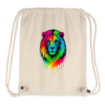 Stries de couleur de lion arc-en-ciel - Sac à cordon recyclé Stanley/Stella - blanc naturel - Devant
