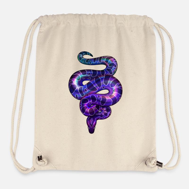 Neon Snake Violet - Stanley/Stella Recycled Gym Bag - natural
