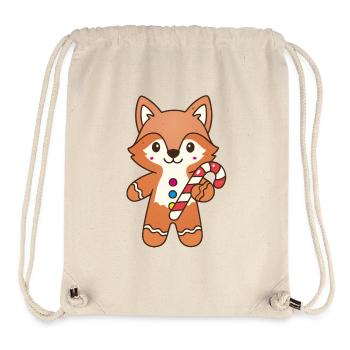 Niedlicher Lebkuchen Fuchs mit Zuckerstange - Stanley/Stella recycelter Gym Bag - Naturweiß - Vorne