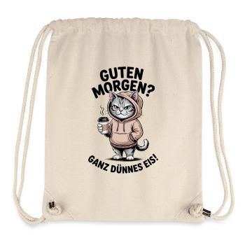 Cats Coffee Morning Pullover Hoodie - Stanley/Stella Recycled Gym Bag - natural - Front