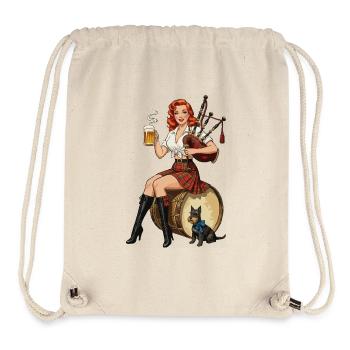 Schottisches Kilt-Pin-up-Bier und Pfeifen - Stanley/Stella recycelter Gym Bag - Naturweiß - Vorne