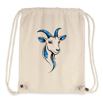 Bleu linéaire de chèvre – motif animal moderne - Sac à cordon recyclé Stanley/Stella - blanc naturel - Devant