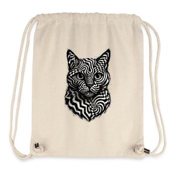Cat Op Art Hypnotic Monochrome - Stanley/Stella Recycled Gym Bag - natural - Front
