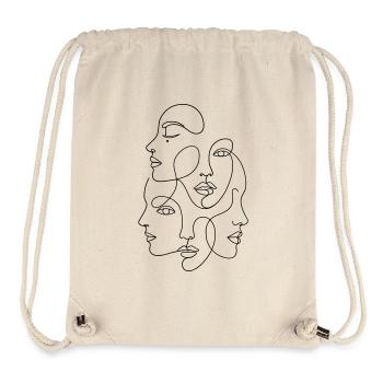 Multiface minimaliste en une ligne - Sac à cordon recyclé Stanley/Stella - blanc naturel - Devant