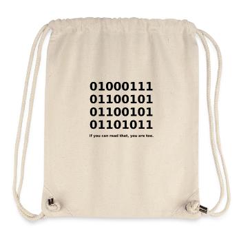 Binary / Binär Code Binärcode Funny T-Shirt - Stanley/Stella recycelter Gym Bag - Naturweiß - Vorne
