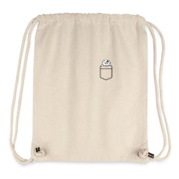 Kuh in der Hemdtasche Geschenk Kühe Melken - Stanley/Stella recycelter Gym Bag - Naturweiß - Vorne