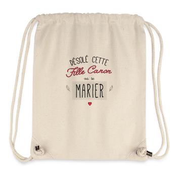 Fille canon - mariée - Sac à cordon recyclé Stanley/Stella - blanc naturel - Devant