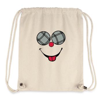 petanque boule smiley sourire langue2 - Sac à cordon recyclé Stanley/Stella - blanc naturel - Devant