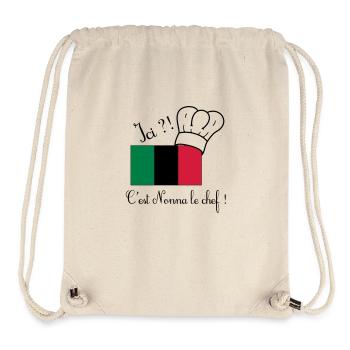 Nonna le chef - Sac à cordon recyclé Stanley/Stella - blanc naturel - Devant
