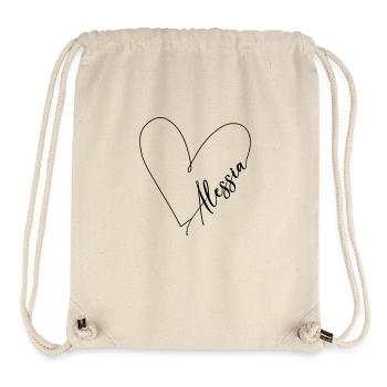 Alessia Name Heart Line - Stanley/Stella Recycled Gym Bag - natural - Front